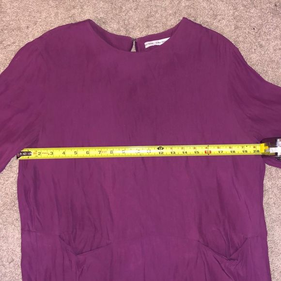 & Other Stories Purple Pink Dress, Viscose Shift Patch Pockets, Size 12, MP $199 - Picture 6 of 7